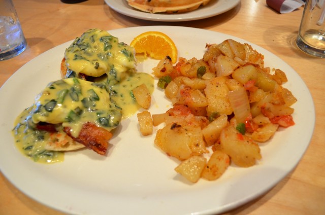 Spinach Benedict and Ranch Potatoes