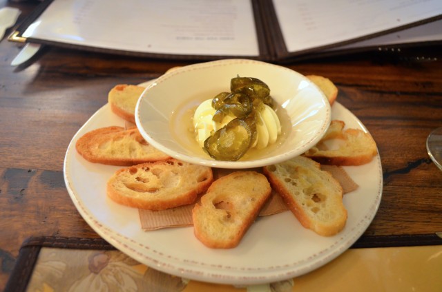 Complimentary appetizer greets you with your menu. Yes, it's addictive. 